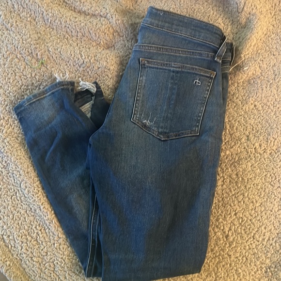 RAG & BONE Cate Mid Rise Raw Hem Skinny denim Jean in Juni Sz 27. - Picture 4 of 7